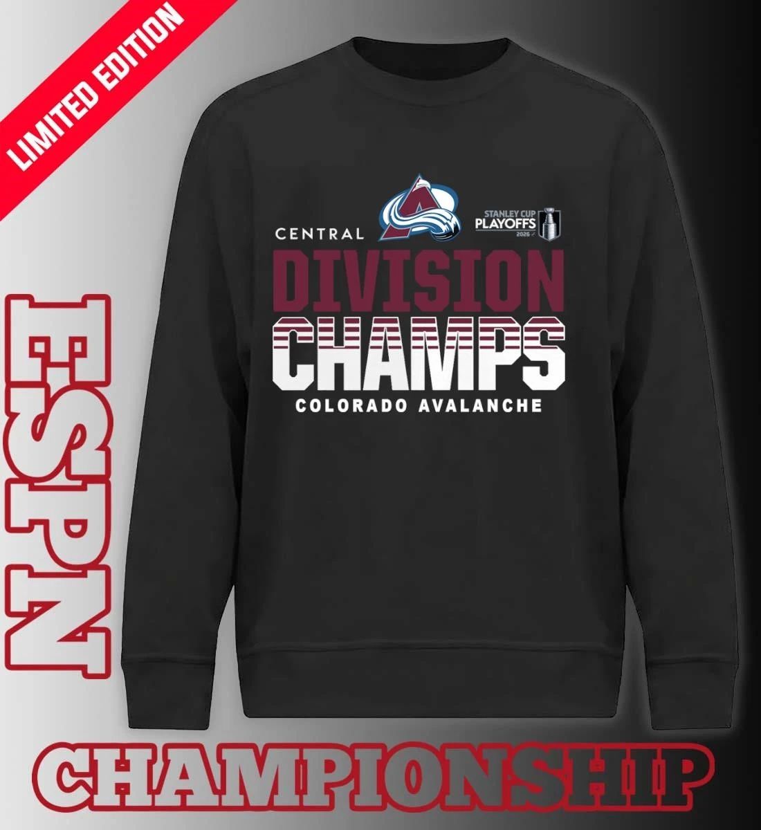 NHL Central Division Champions 2026 Colorado Avalanche Hockey T-Shirt