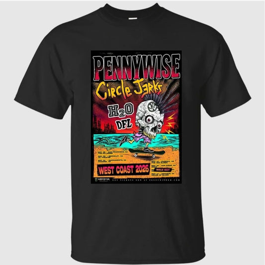 Circle Jerks Band Pennywise West Coast 2026 May Tour Poster Shirt