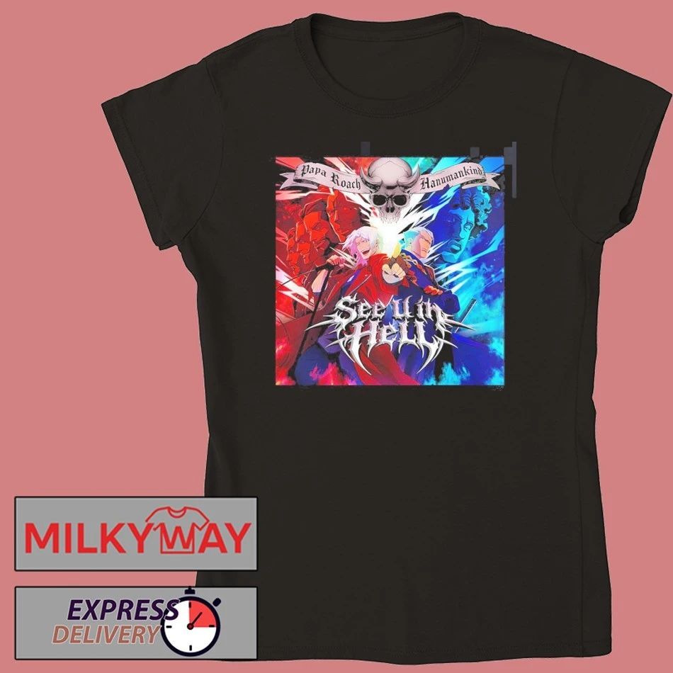 Papa Roach Ft Hanumankind Devil May Cry Season 2 See U In Hell Song Official Art T-Shirt