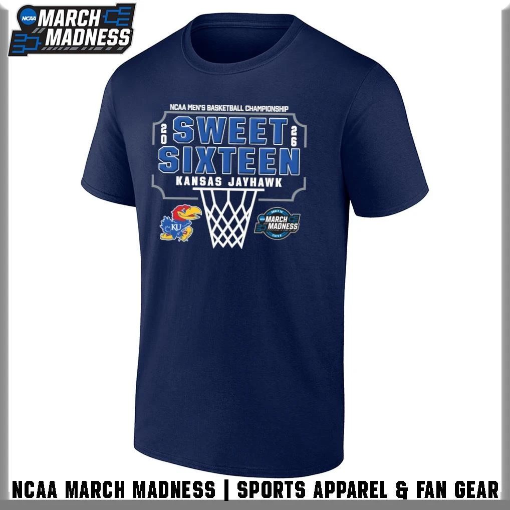 Kansas Jayhawks 2026 NCAA Men’s Basketball Tournament March Madness Sweet Sixteen T-Shirt