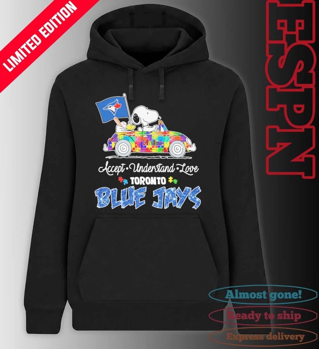 The Peanuts Driving Car X Toronto Blue Jays Autism Accept Understand Love Shirt
