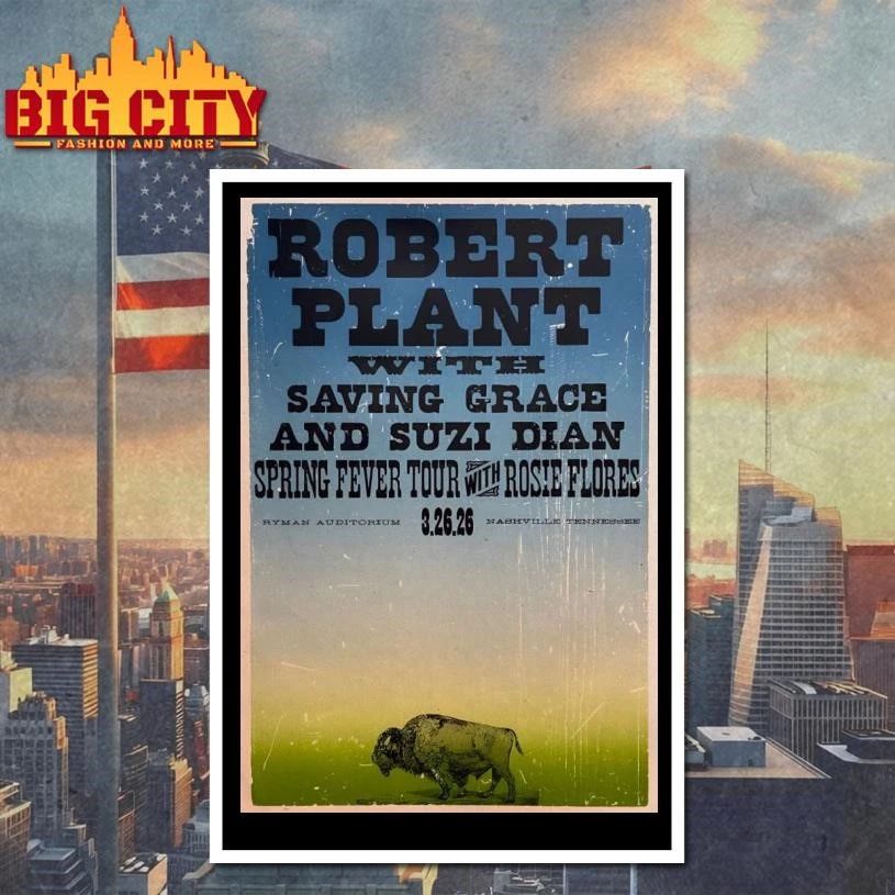 Robert Plant In Nashville TN On Mar 26 2026 Tour Poster Shirt