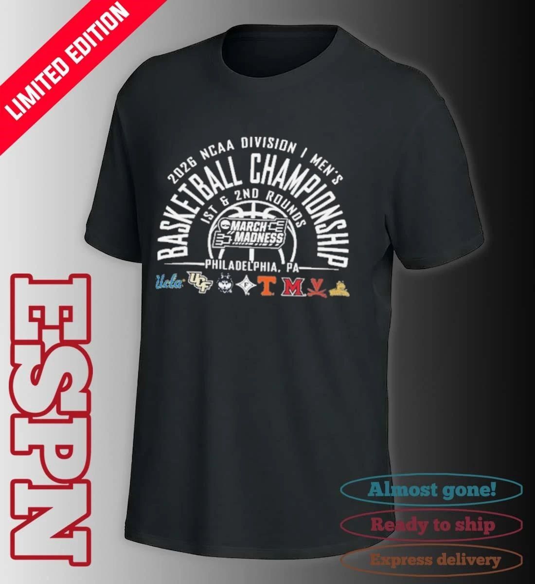 NCAA Men’s March Madness Philadelphia, PA 8 Teams T-Shirt