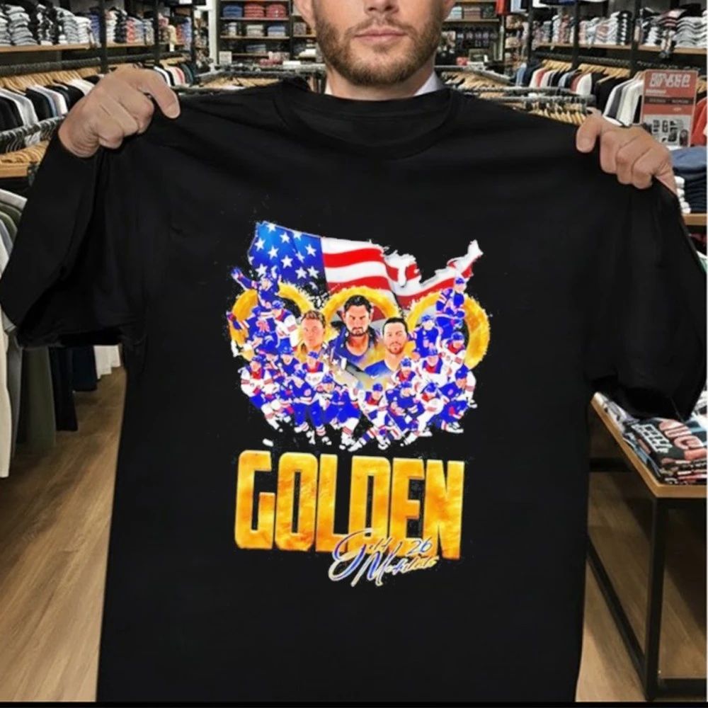 Golden Gold ’26 Medalists USA Men’s Olympic Hockey Gold Champions logo Shirt