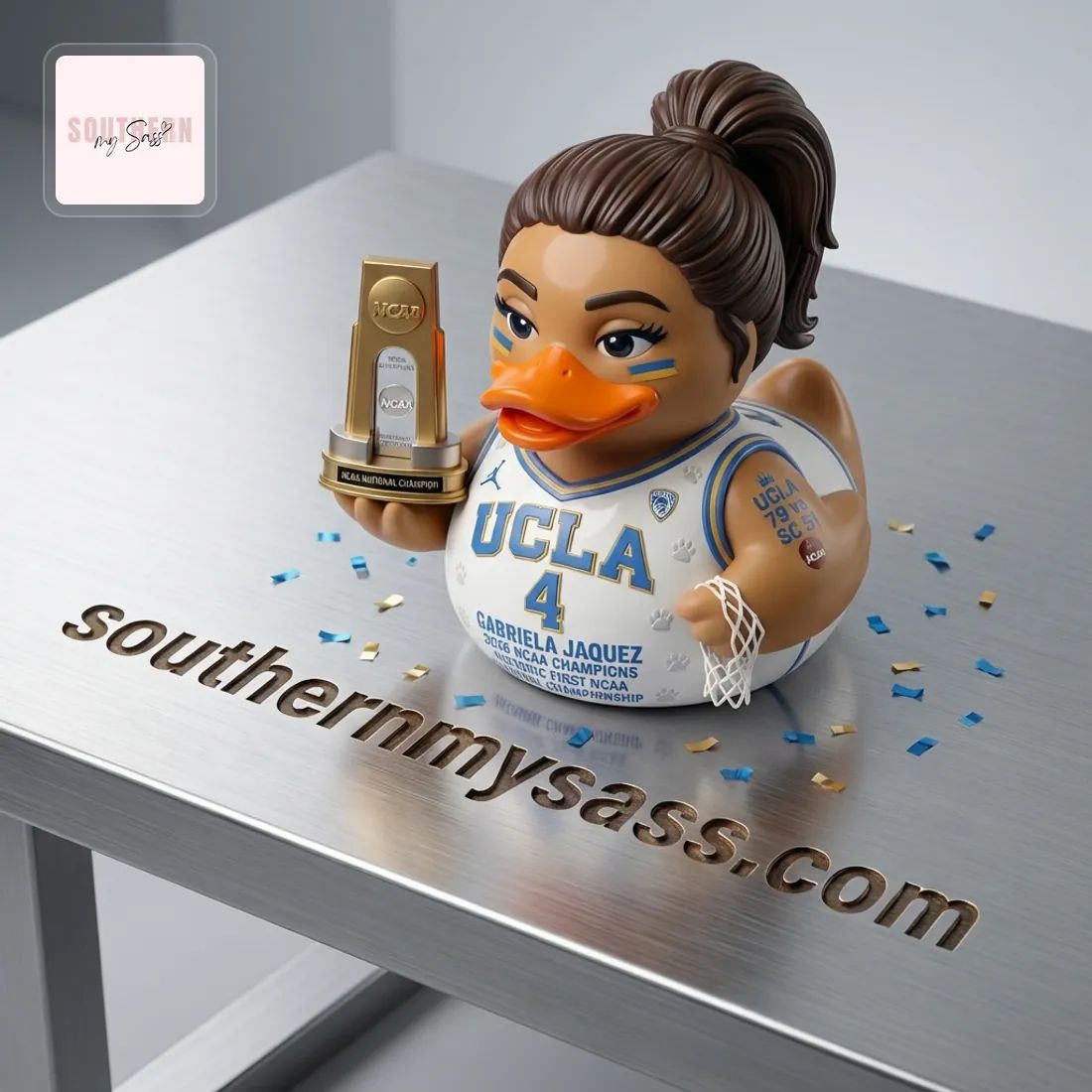 Gabriela Jaquez UCLA 2026 NCAA Champions Historic First Rubber Duck
