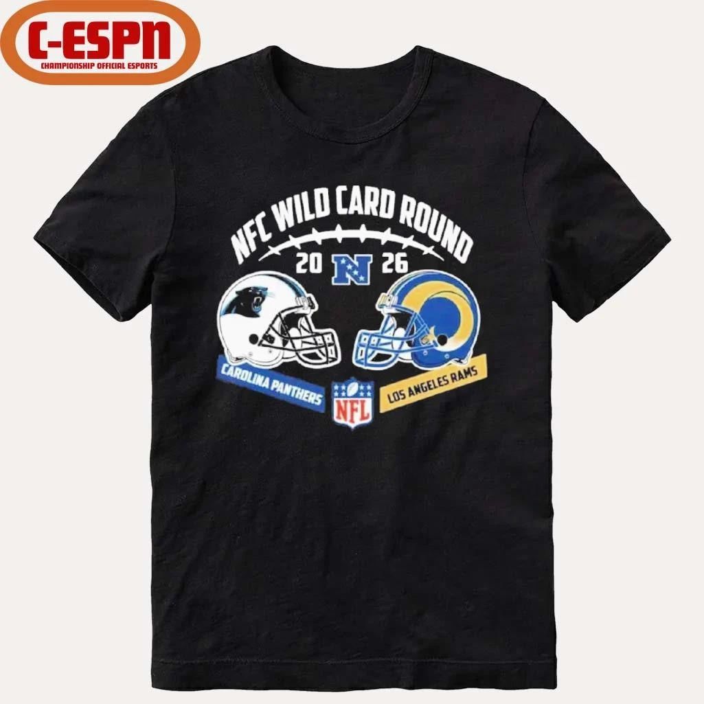 Panthers Vs Rams NFC Wild Card Round Helmet Matchup T-Shirt