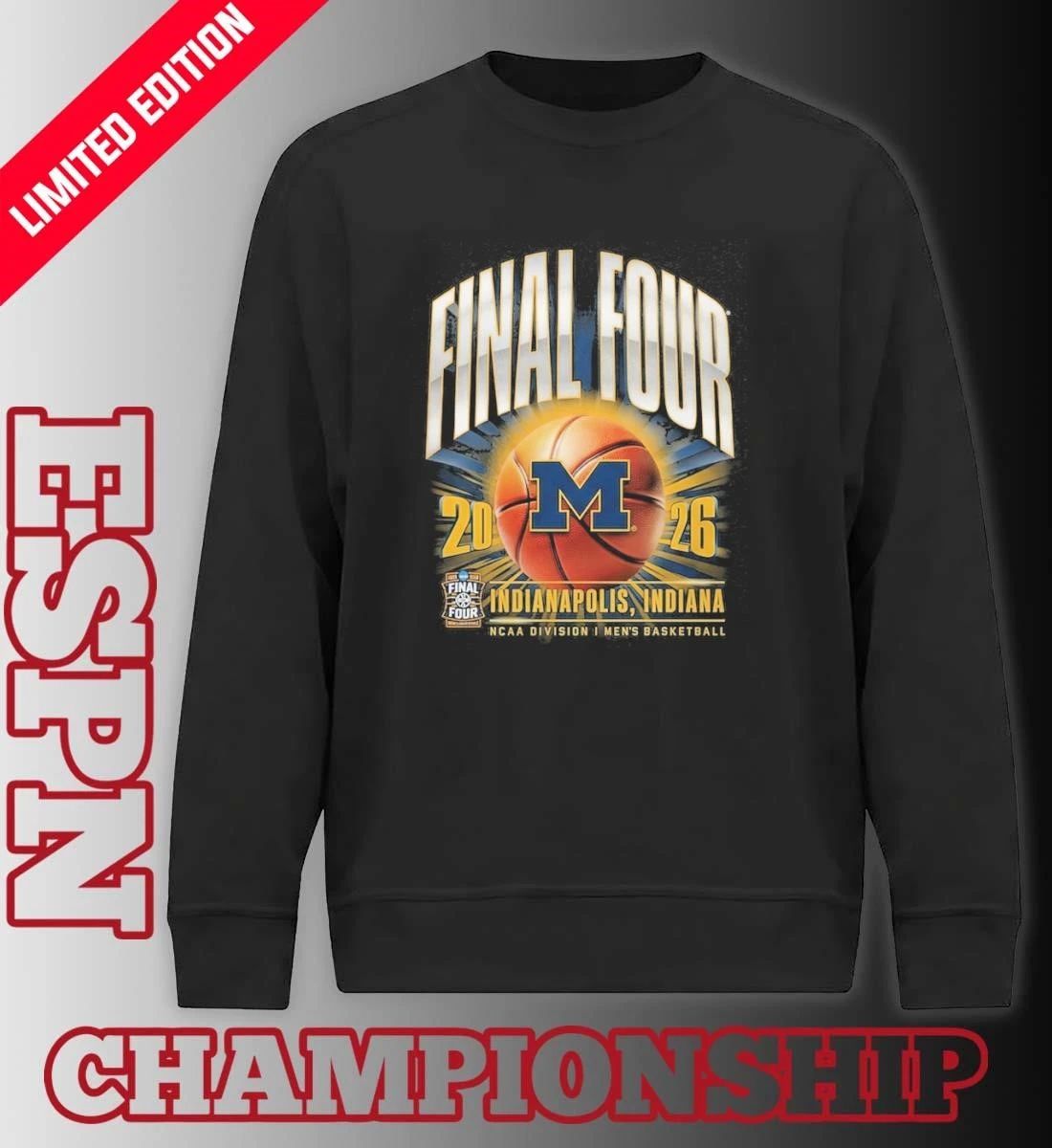 Michigan Wolverines 2026 NCAA Men’s Basketball Tournament March Madness Final Four Vintage T-Shirt