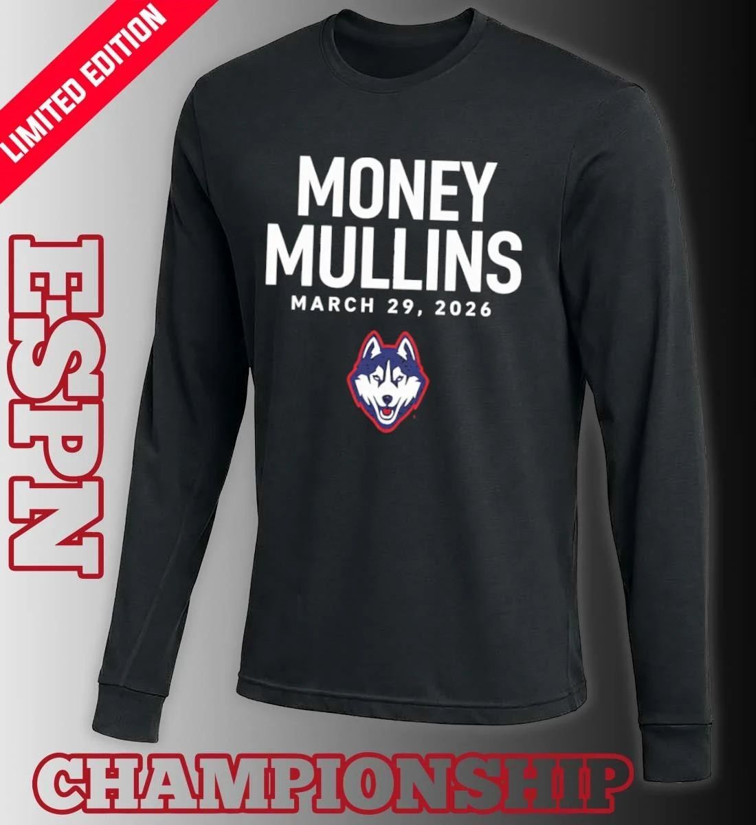 Money Mullins Braylon Mullins UConn Huskies basketball 2026 T-Shirt