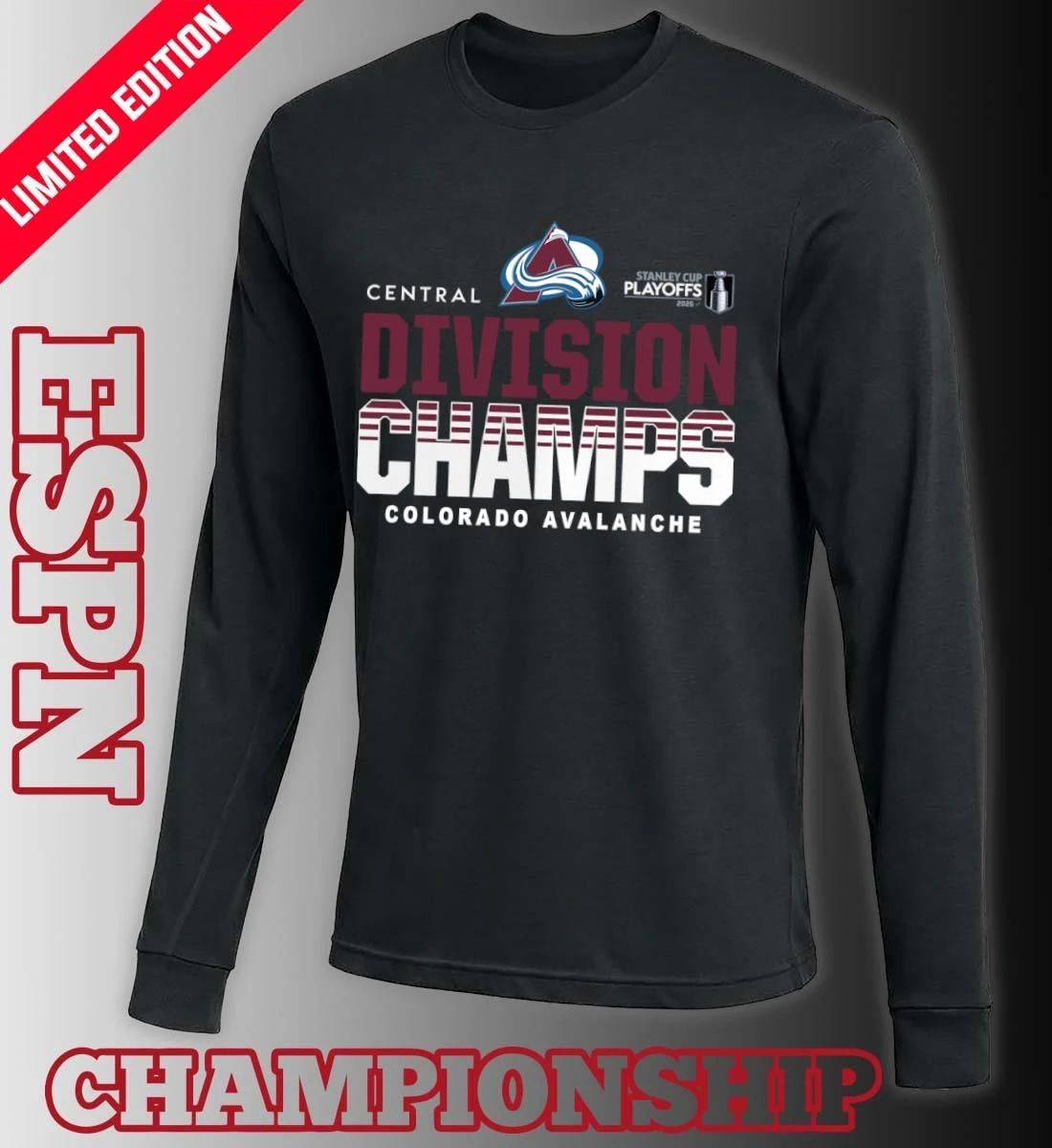 NHL Central Division Champions 2026 Colorado Avalanche Hockey T-Shirt