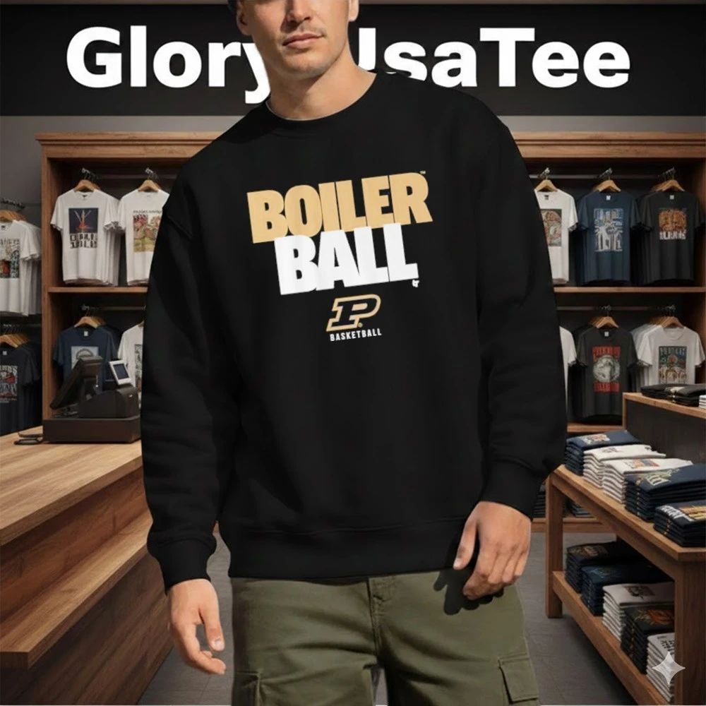 Boiler Ball Purdue Basketball Text Stack Shirt
