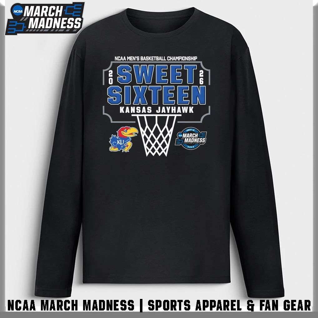 Kansas Jayhawks 2026 NCAA Men’s Basketball Tournament March Madness Sweet Sixteen T-Shirt