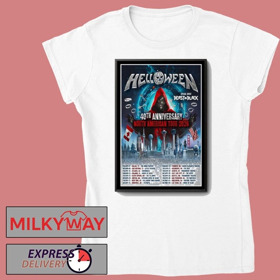 Helloween 40th Anniversary North American Tour 2026 Poster shirt