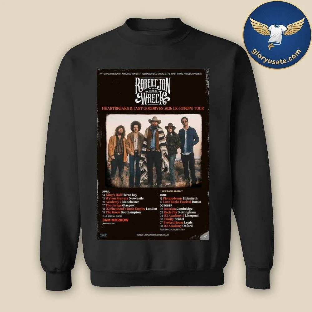 Robert Jon & The Wreck April 2026 UK Tour Poster Shirt