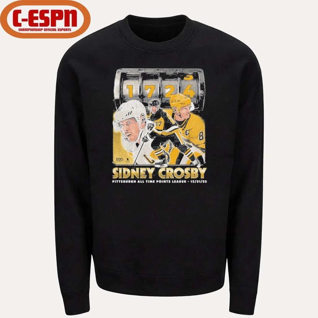 1724 Sidney Crosby Pittsburgh All Time Points Leader shirt