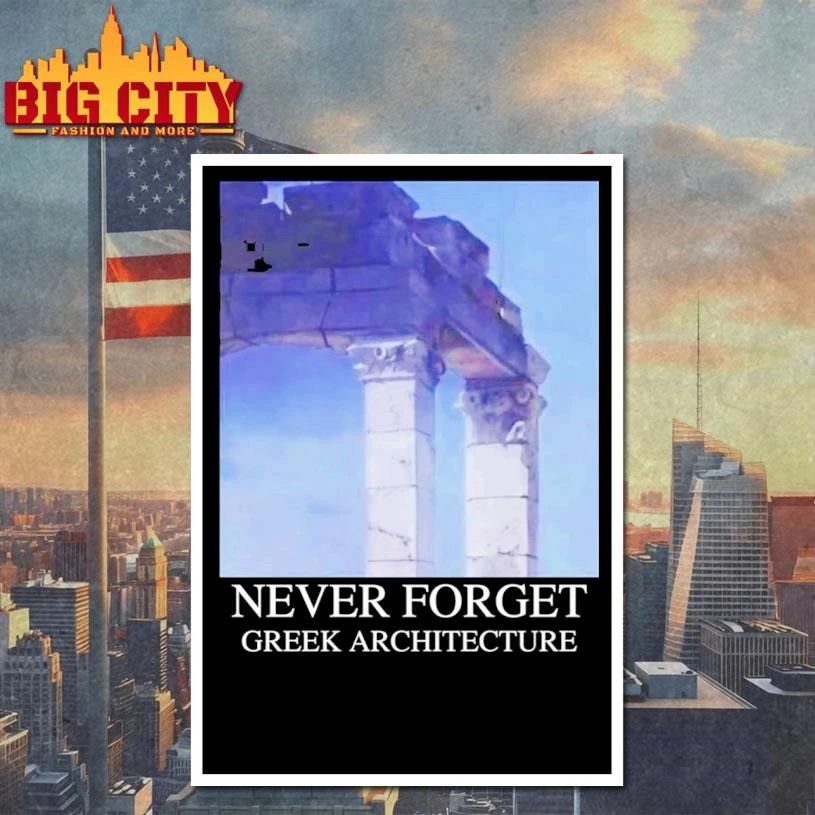 Never Forget Greek Architecture Graphic Shirt