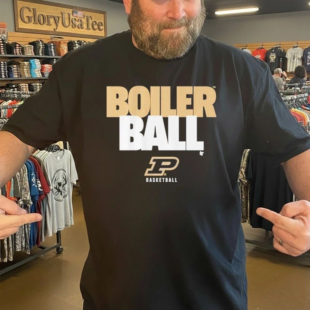 Boiler Ball Purdue Basketball Text Stack Shirt