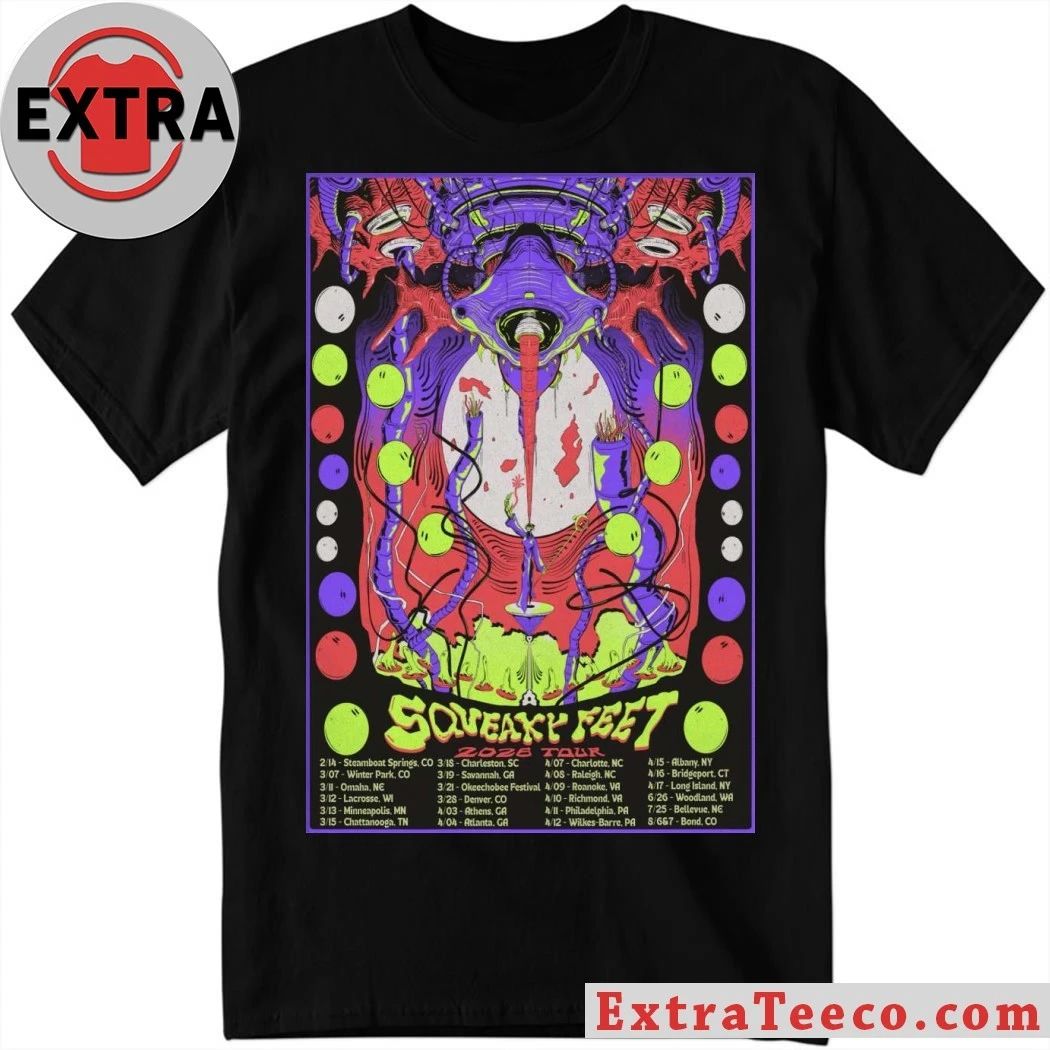 2026 Squeaky Feet Tour Print Shirt – Perfect Gift for Men & Women