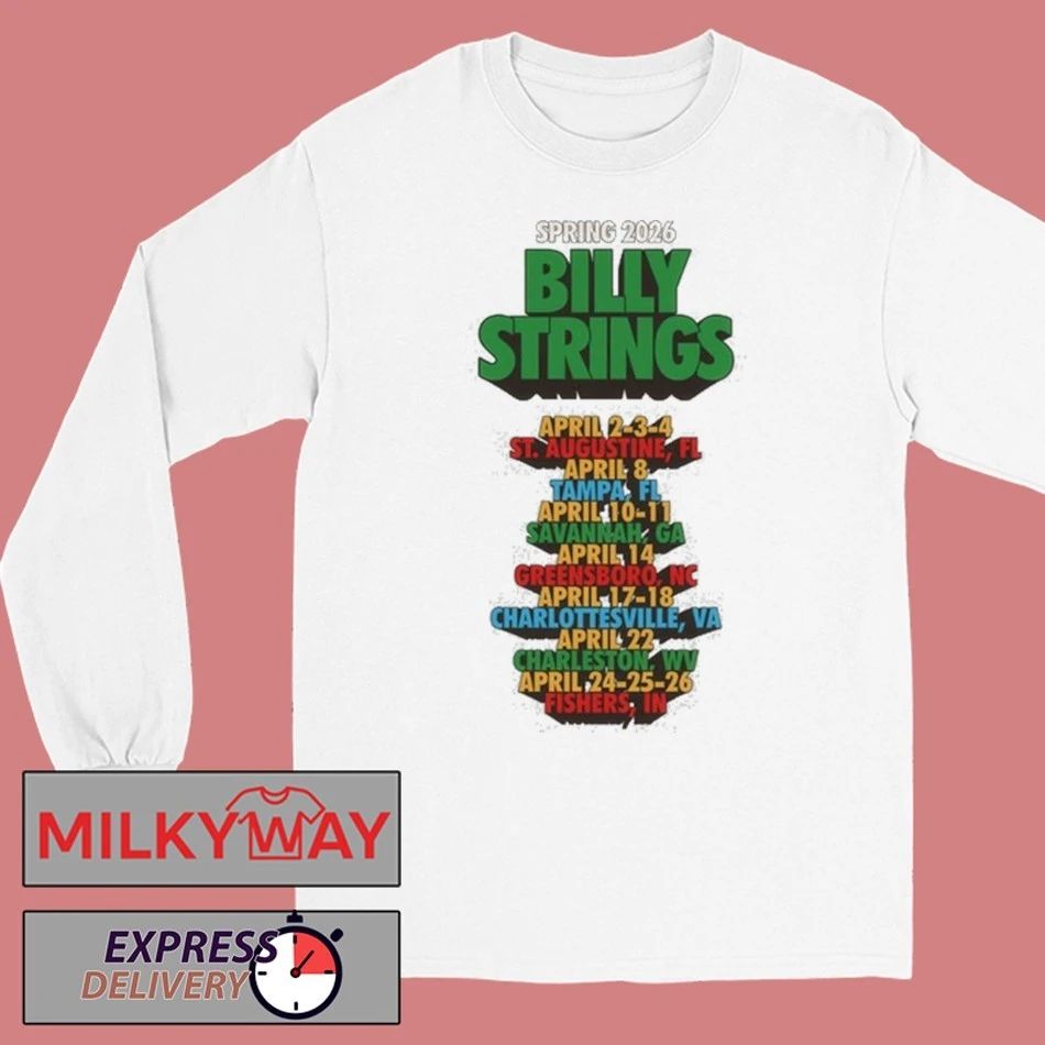 Billy Strings Funky Text Tee with Dates shirt
