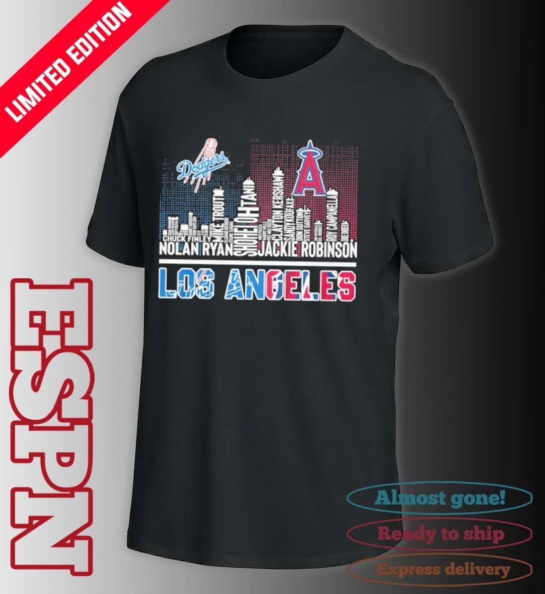 Los Angeles Dodgers And Los Angeles Angels Skyline Players Name Shirt