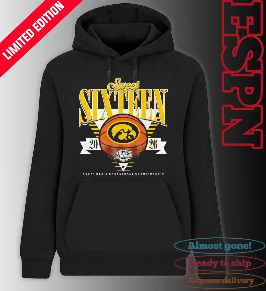Iowa Hawkeyes MBB 2026 Sweet Sixteen Shirt