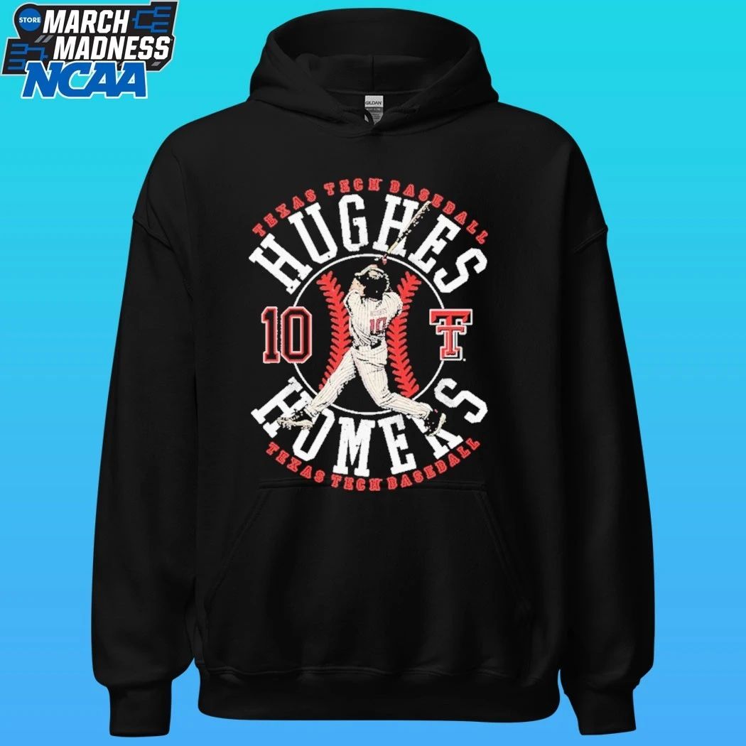 Hughes Homers 10 Texas Tech Red Raiders Baseball Shirt