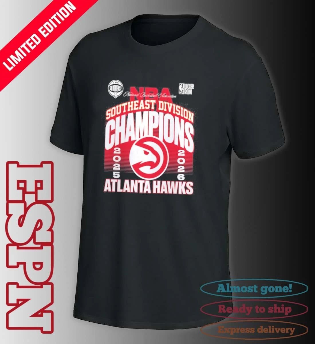 Atlanta Hawks NBA Southeast Division Champions Official Locker Room T-Shirt