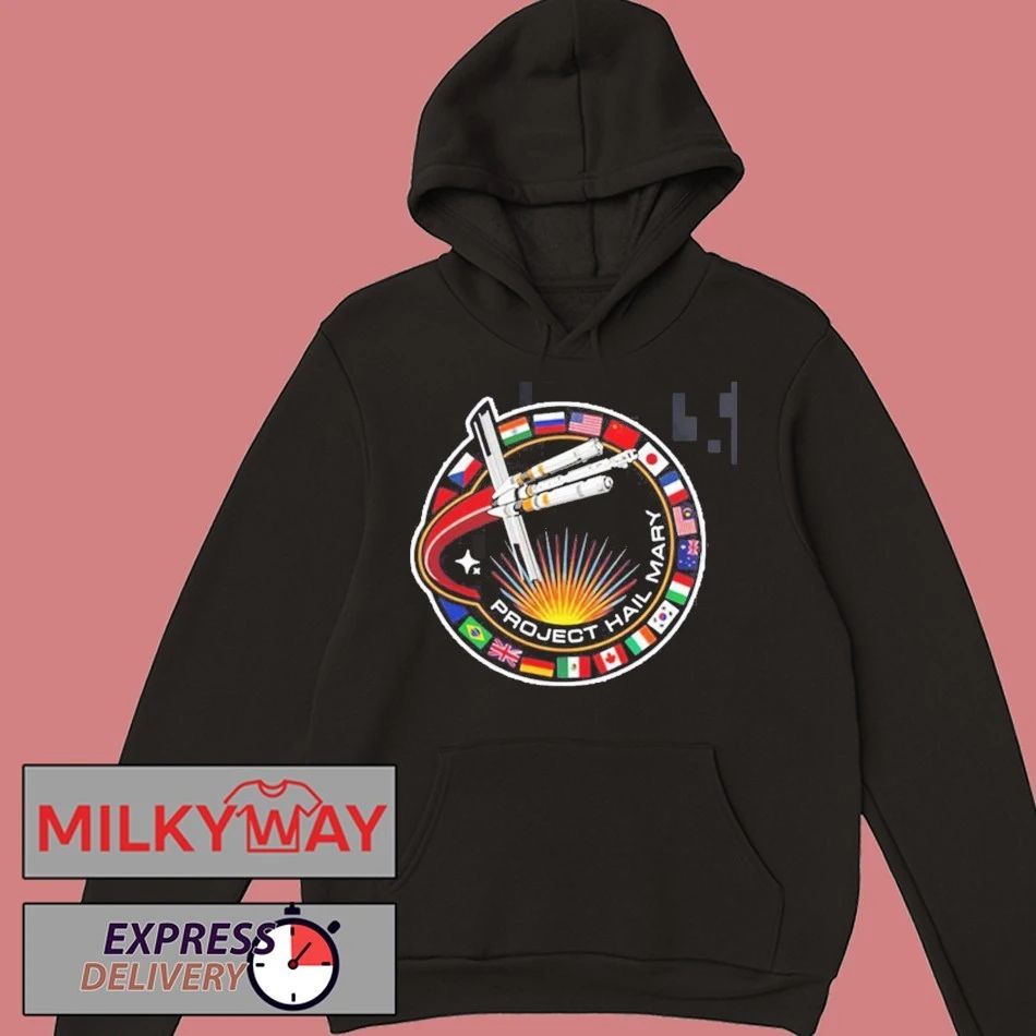 Project Hail Mary Spaceship With Nation Flags Mission Patch T-Shirt