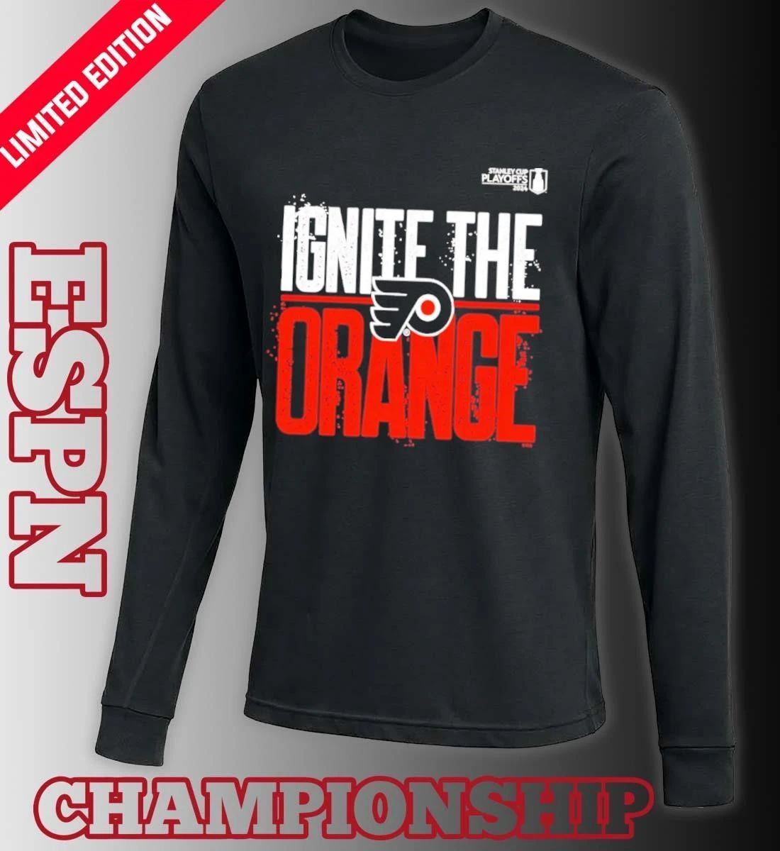 Philadelphia Flyers Ignite The Orange 2026 NHL Playoffs Slogan T-Shirt