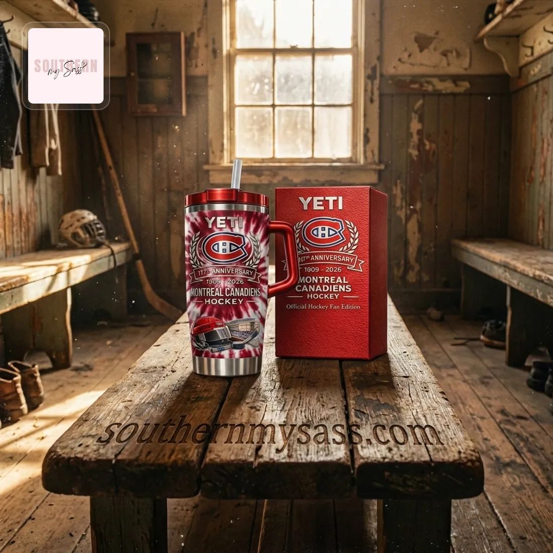 Montreal Canadiens 117th Anniversary YETI Hockey Fan Tumbler With Handle