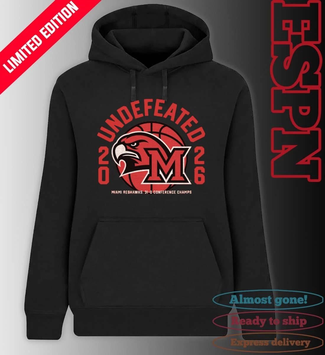 Miami RedHawks Basketball 2026 Undefeated 31-0 Conference Champs Shirt