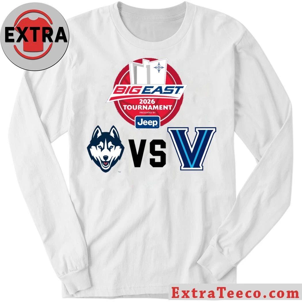 US college basketball between UConn Huskies and Villanova Wildcats Logo Shirt