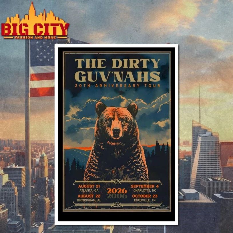 The Dirty Guv’nahs 20th Anniversary 2026 Shows Poster T-shirt