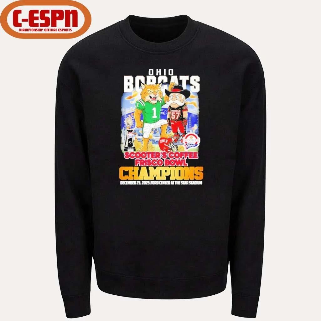 Ohio Bobcats mascot beat UNLV Rebels 2025 Scooter’s Coffee Frisco Bowl Champions shirt