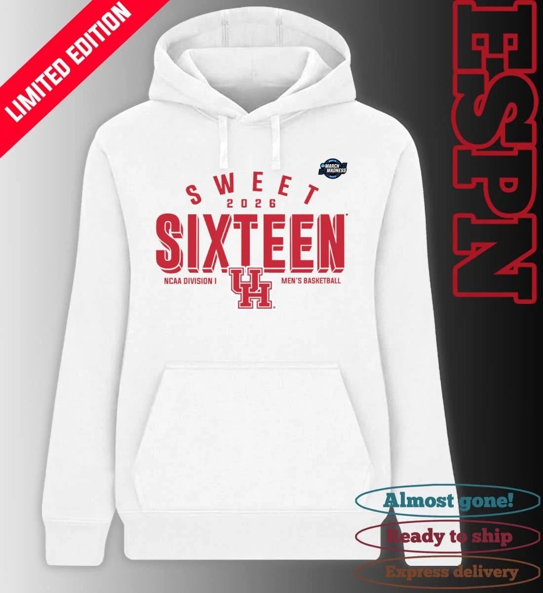 Sweet 16 Houston Cougars 2026 NCAA Men’s Basketball T-Shirt