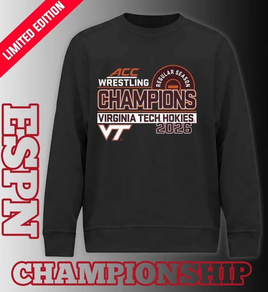 Virginia Tech 2026 Wrestling ACC Regular Season Champions Shirt
