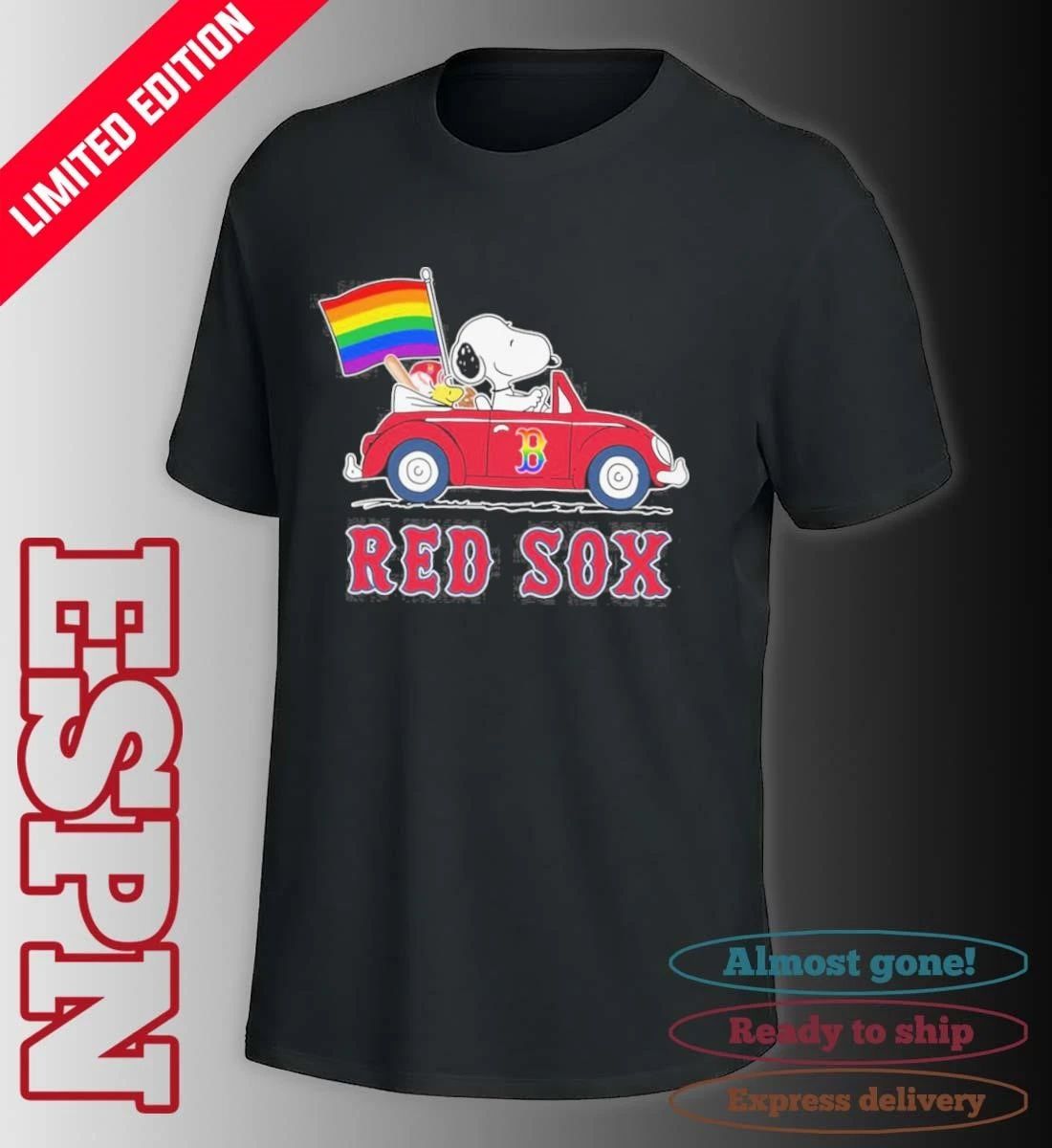 The Peanuts Driving Car X Boston Red Sox Pride Month Shirt