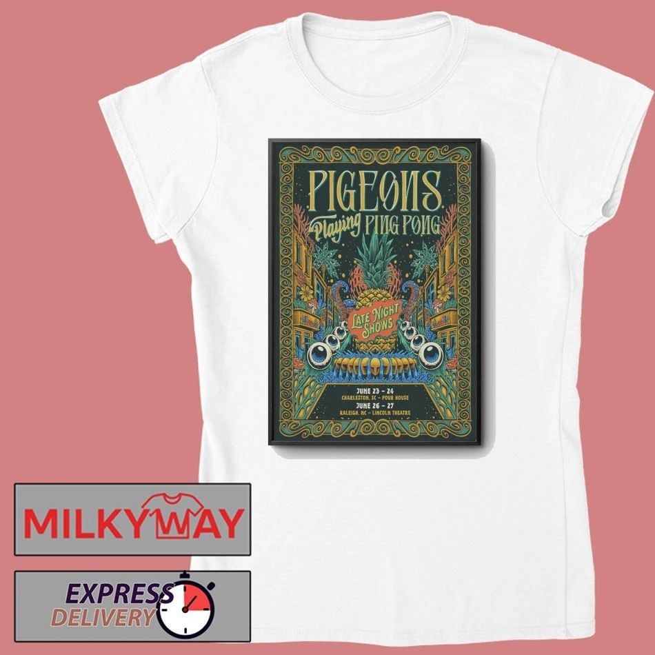 Poster Pigeons Playing Ping Pong June 26 and 27 2026 Raleigh NC shirt