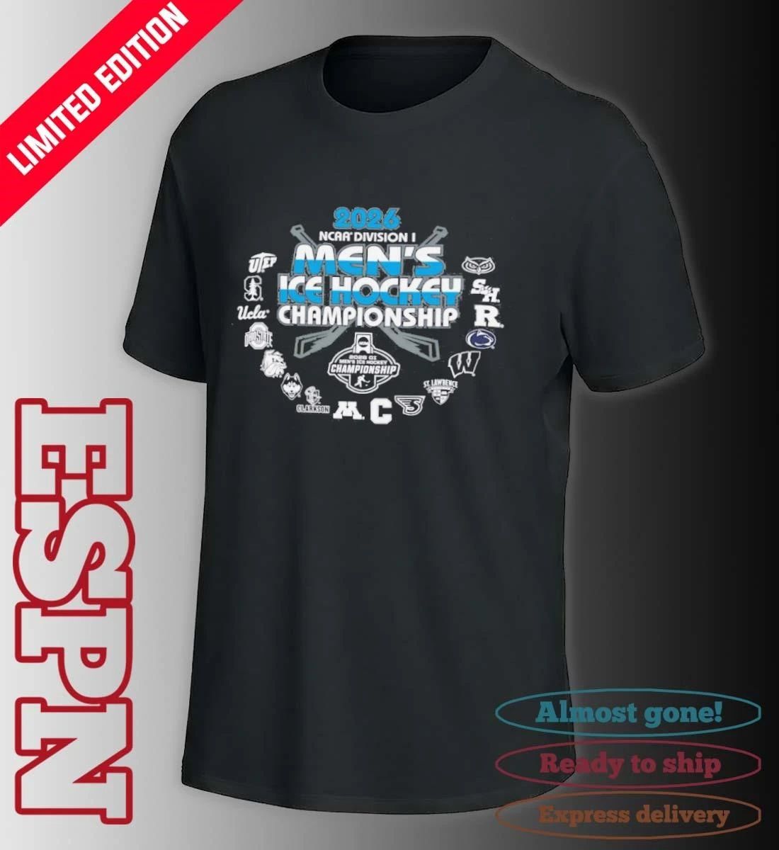 16 Teams 2026 NCAA DI Men’s Ice Hockey Regionals T-Shirt