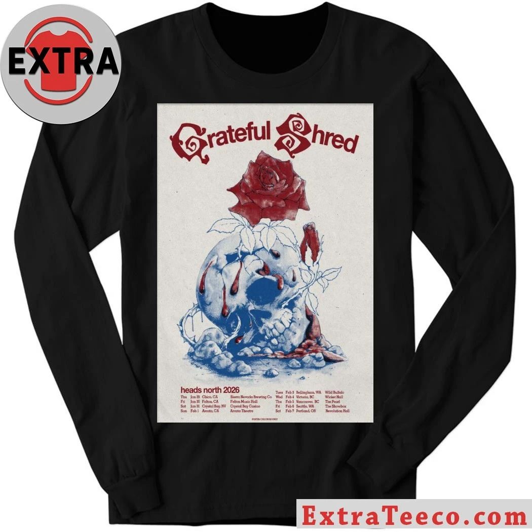 Original Grateful Shred Heads North 2026 Tour Poster Shirt
