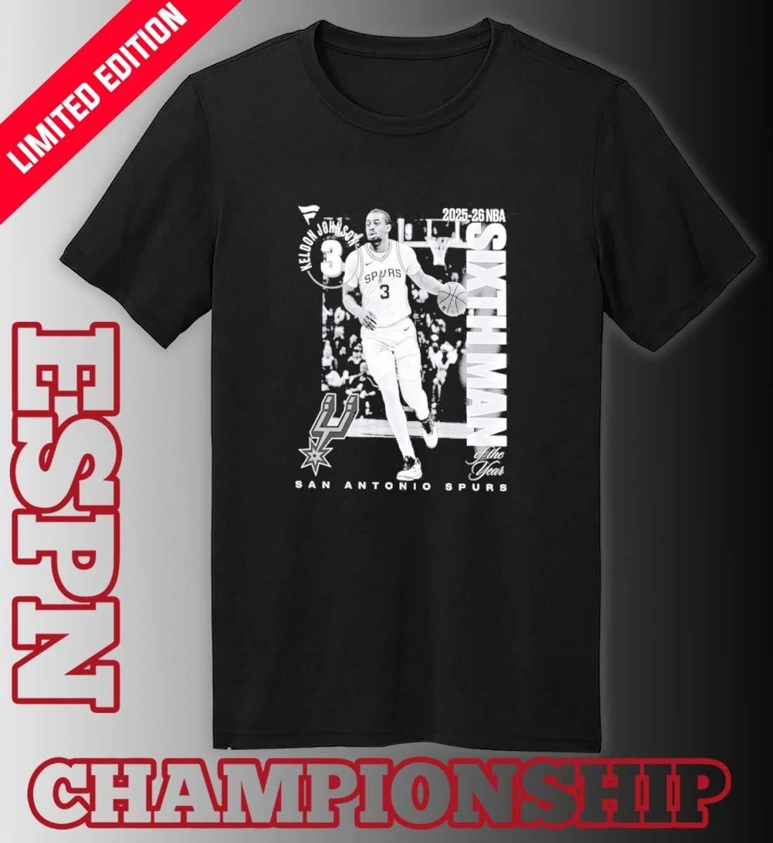 Keldon Johnson San Antonio Spurs 2025-26 NBA Sixth Man Legacy T-Shirt