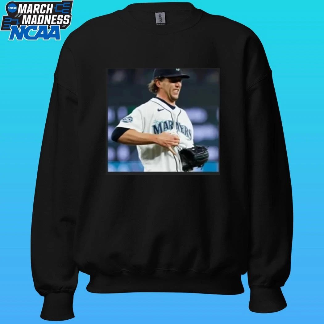 Logan Gilbert Baseball Pitcher Catches Ball In Shirt