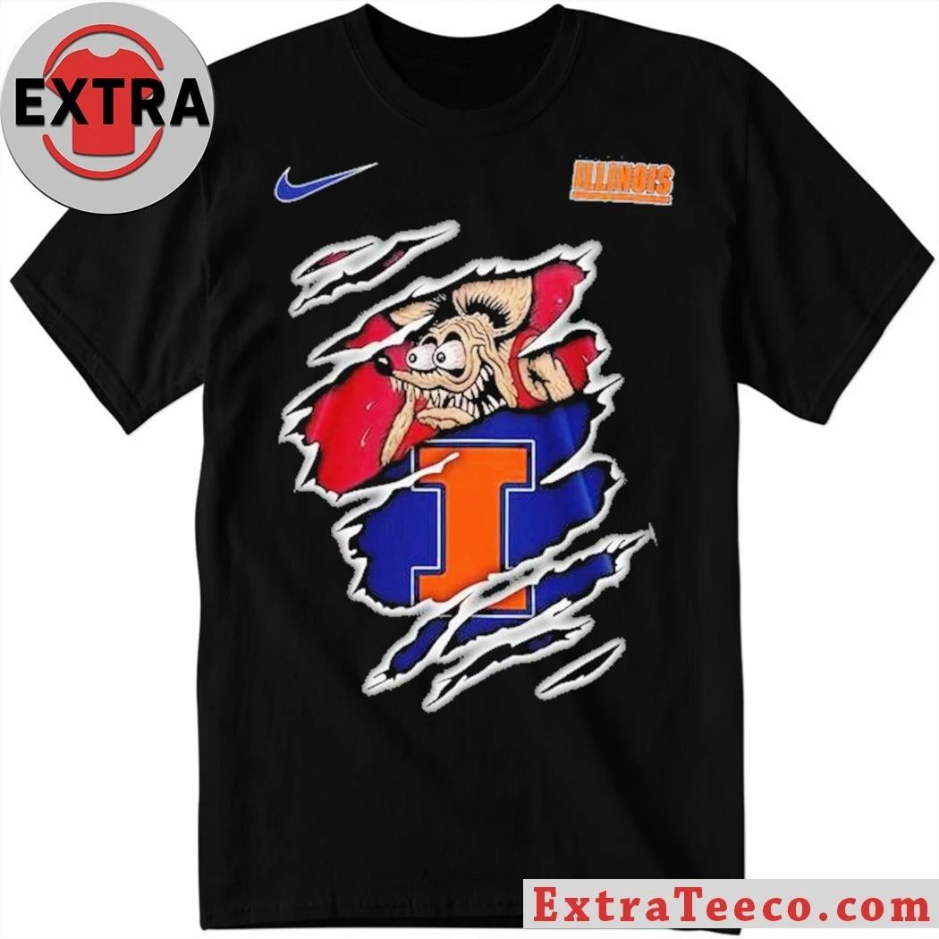 Illinois Fighting Illini NCAA Varsity Savage Logo T-Shirt