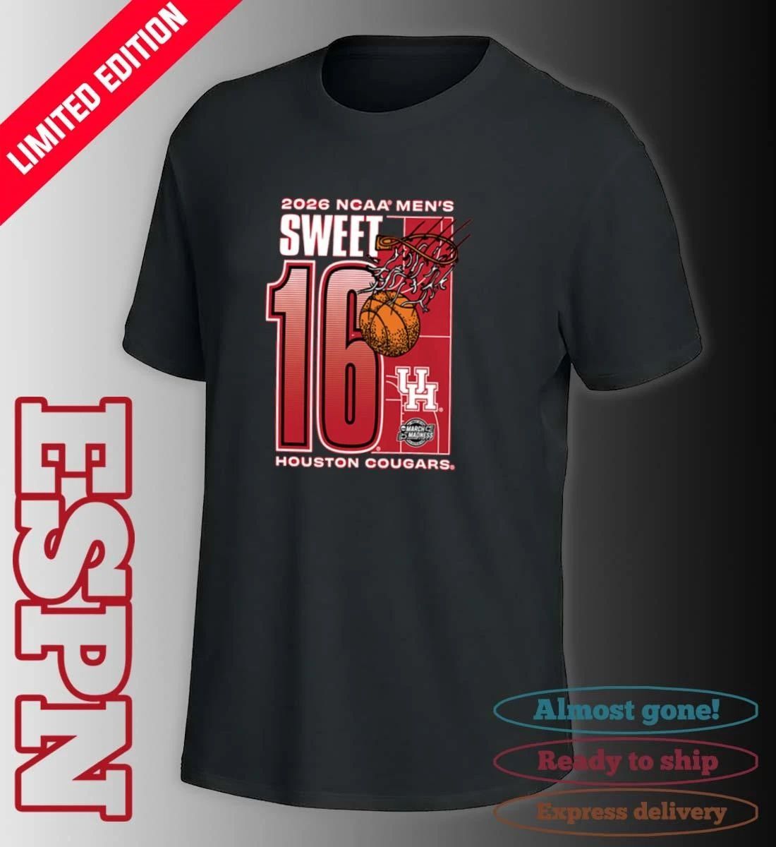 Houston Cougars 2026 NCAA March Madness Sweet 16 Bound Net Shirt