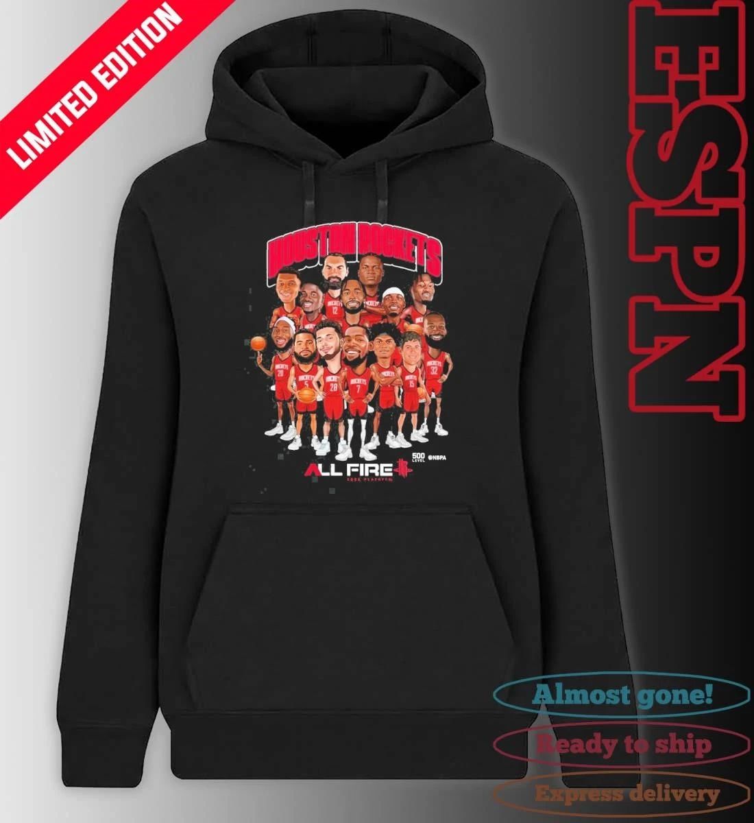 Houston Rockets All Fire Basketball 2026 Playoffs Caricature Shirt
