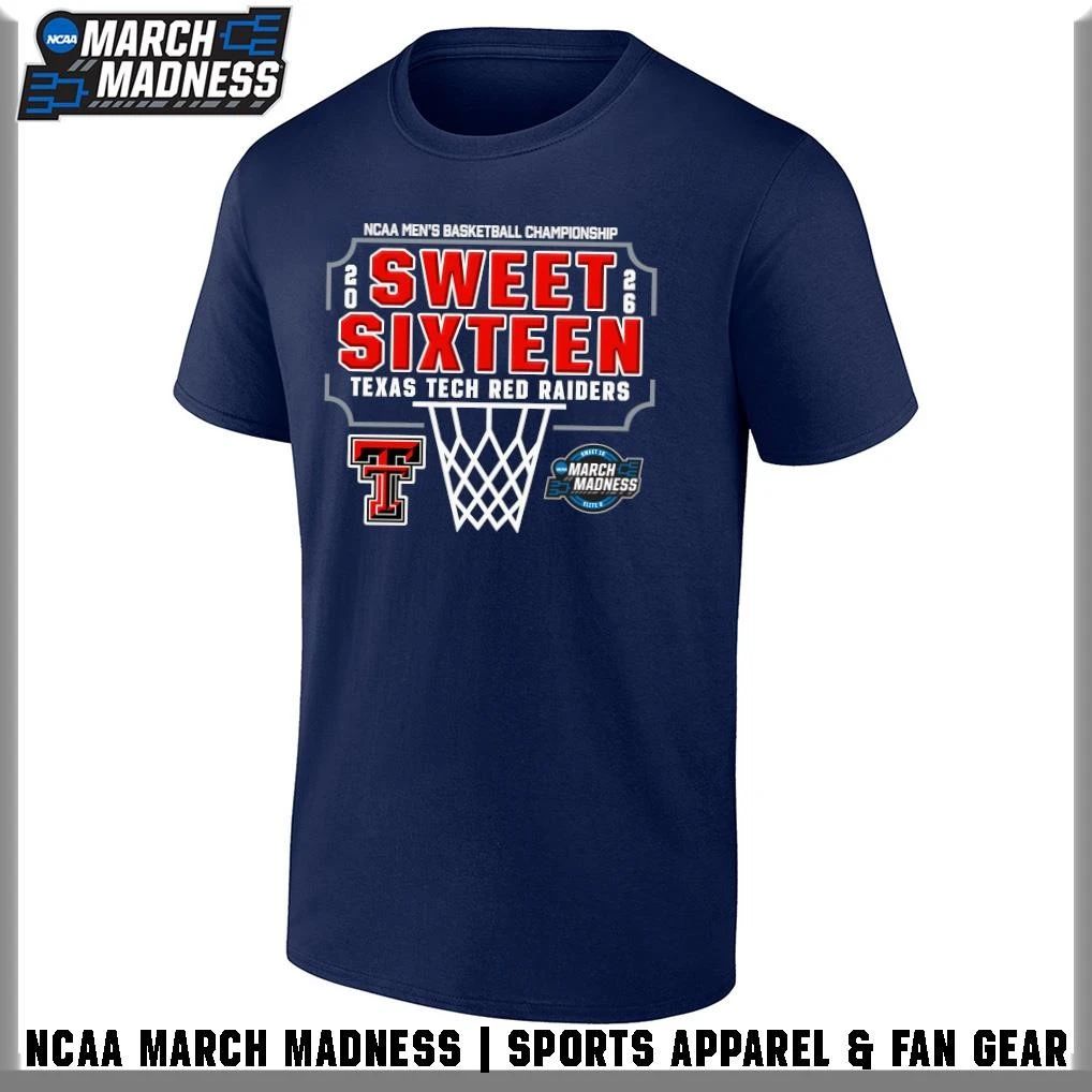 Texas Tech Red Raiders 2026 NCAA Men’s Basketball Tournament March Madness Sweet Sixteen T-Shirt