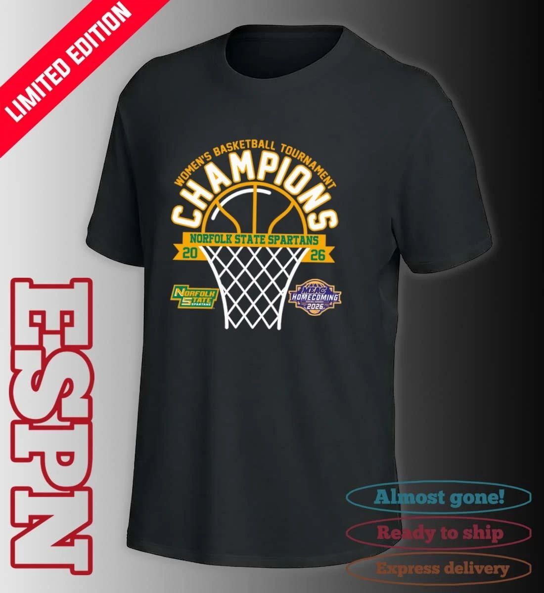 MEAC Women’s Basketball Tournament Champions 2026 Norfolk State Spartans T-Shirt