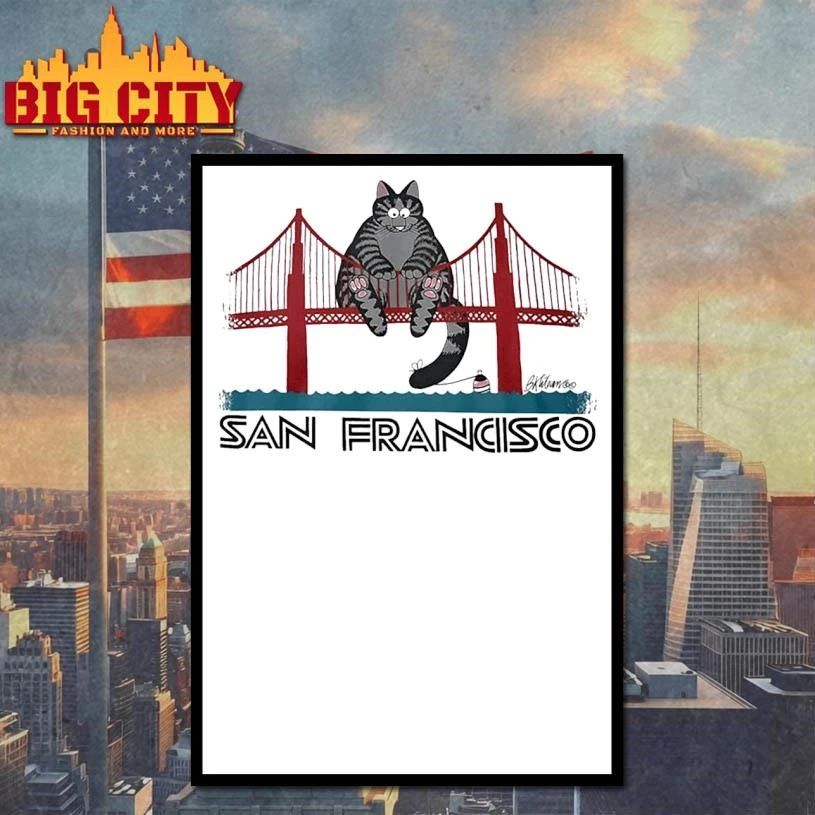B Kliban Cat San Francisco Golden Gate Bridge Ryan Gosling Hey Girl Funny Shirt