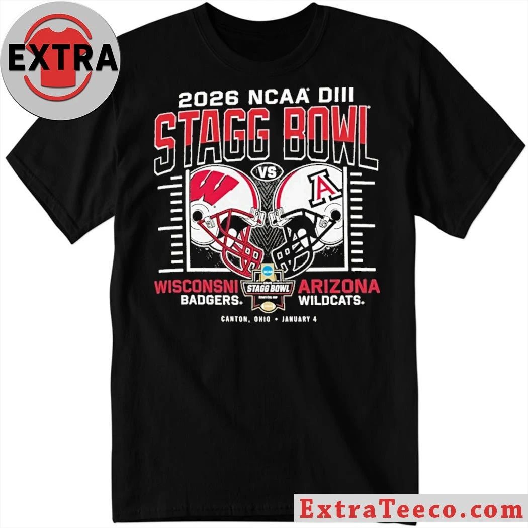 Commemorating the 2026 NCAA Stagg Bowl DIII game between the Wisconsin Badgers and Arizona Wildcats on January 4th in Canton, Ohio Shirt