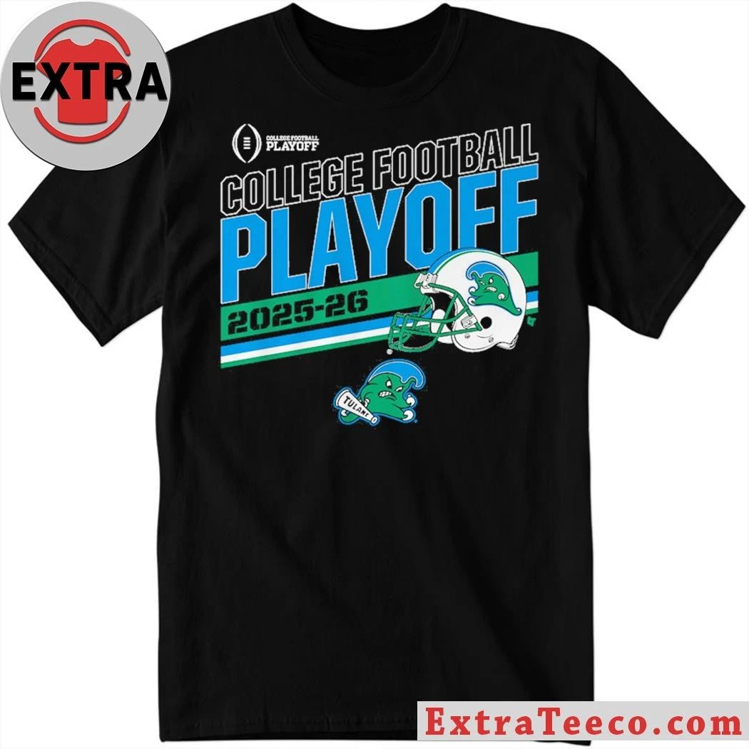Tulane Football 2025 CFP Stripe Play-PPff Helmet Shirt