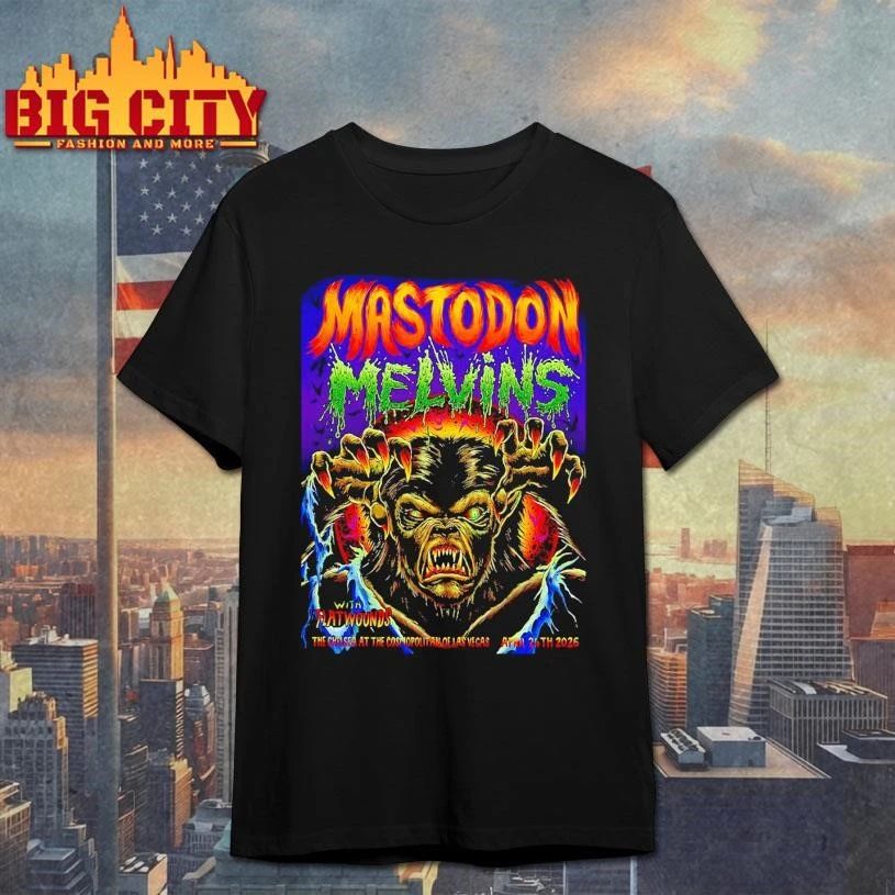 Mastodon With Melvins And Flatwounds Las Vegas 2026 Event Poster At The Chelsea At The Cosmopolit Of Las Vegas On April 24 2026 T-Shirt